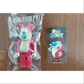 Bearbrick Series 34 ANIMAL REN and STIMPY Red 100%